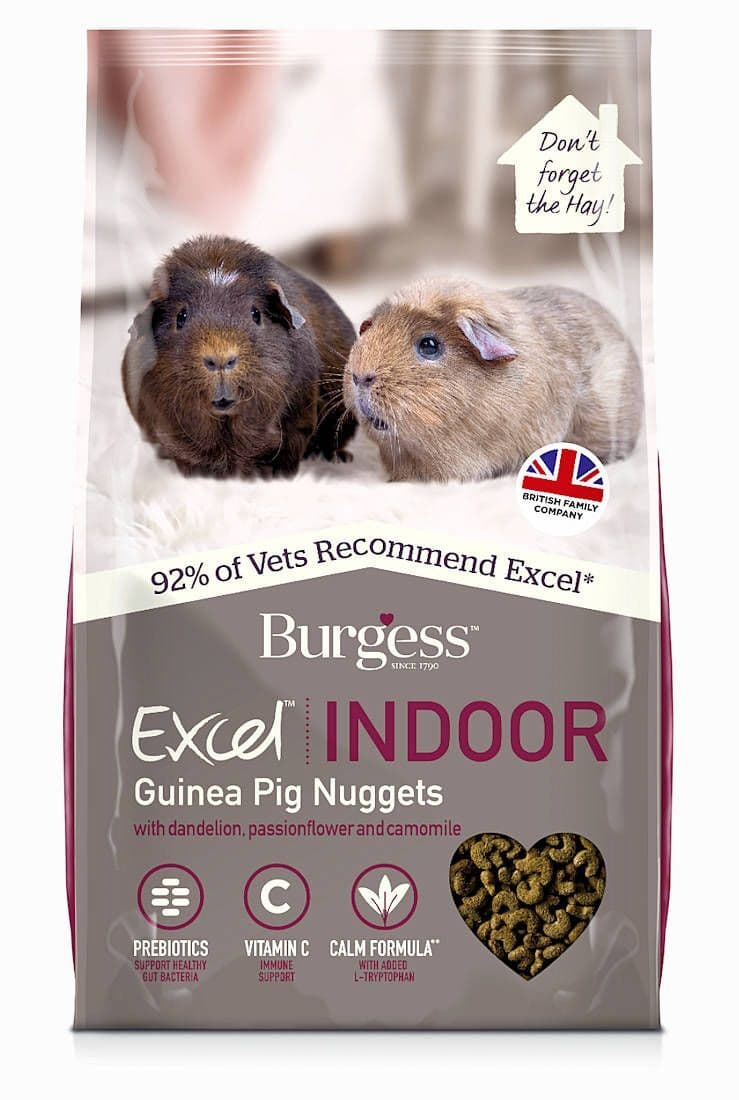 Burgess Excel Indoor Guinea Pig Food Nuggets High Fibre Calming 1.5kg