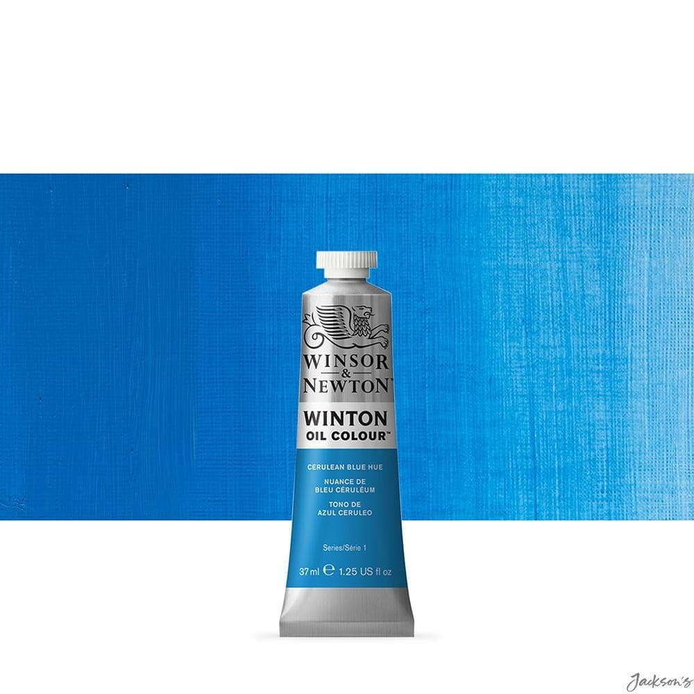 Winsor and Newton Winton Oil Paint Tube 37ml Cerulean Blue Hue For Artists