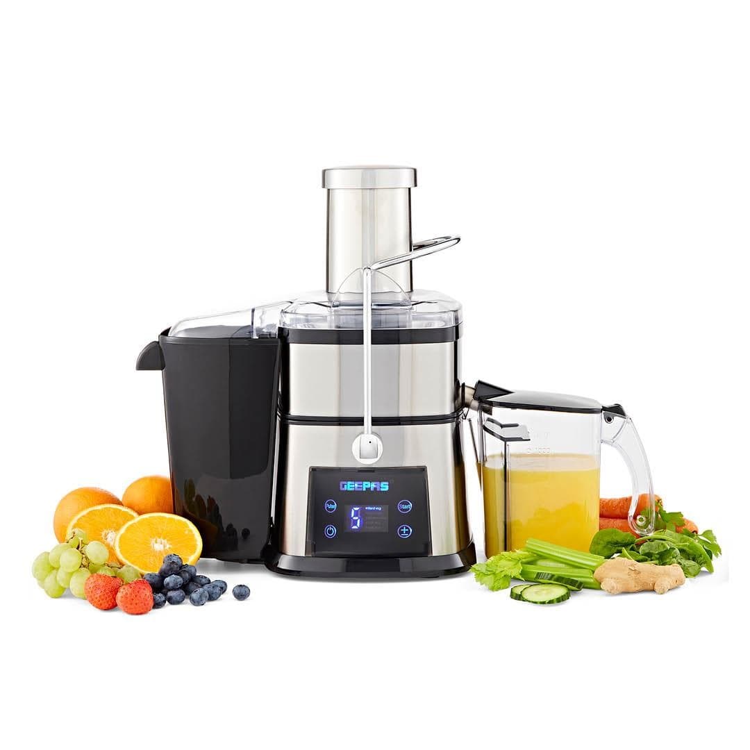 GEEPAS Juice Extractor Digital Centrifugal Juicer Whole Fruit Vegetables 5 Speed