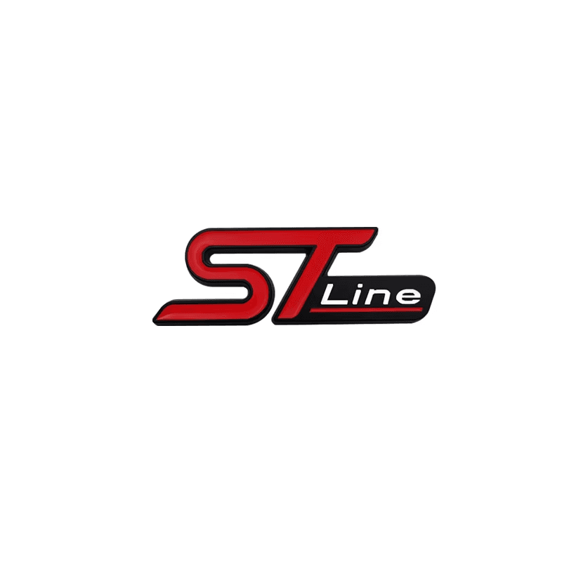 3D Metal ST Line Front Grille Badge Emblem Chrome Sticker for Ford Models