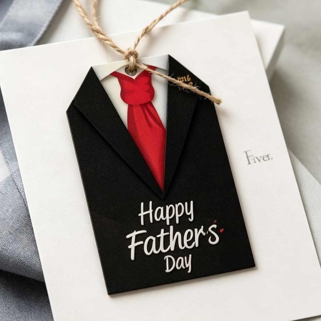 Festive Tie Labels Father Day Tie Tags Effortless Display 300g White Cardstock