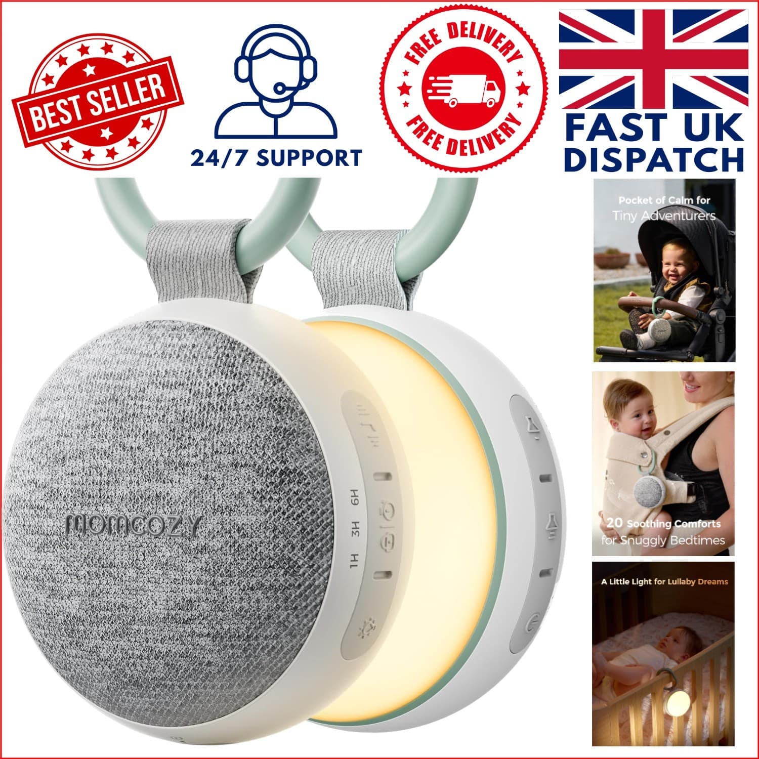 Ultimate Baby Sleep Aid: Portable Sound Machine with 20 Soothing Sounds and Timer