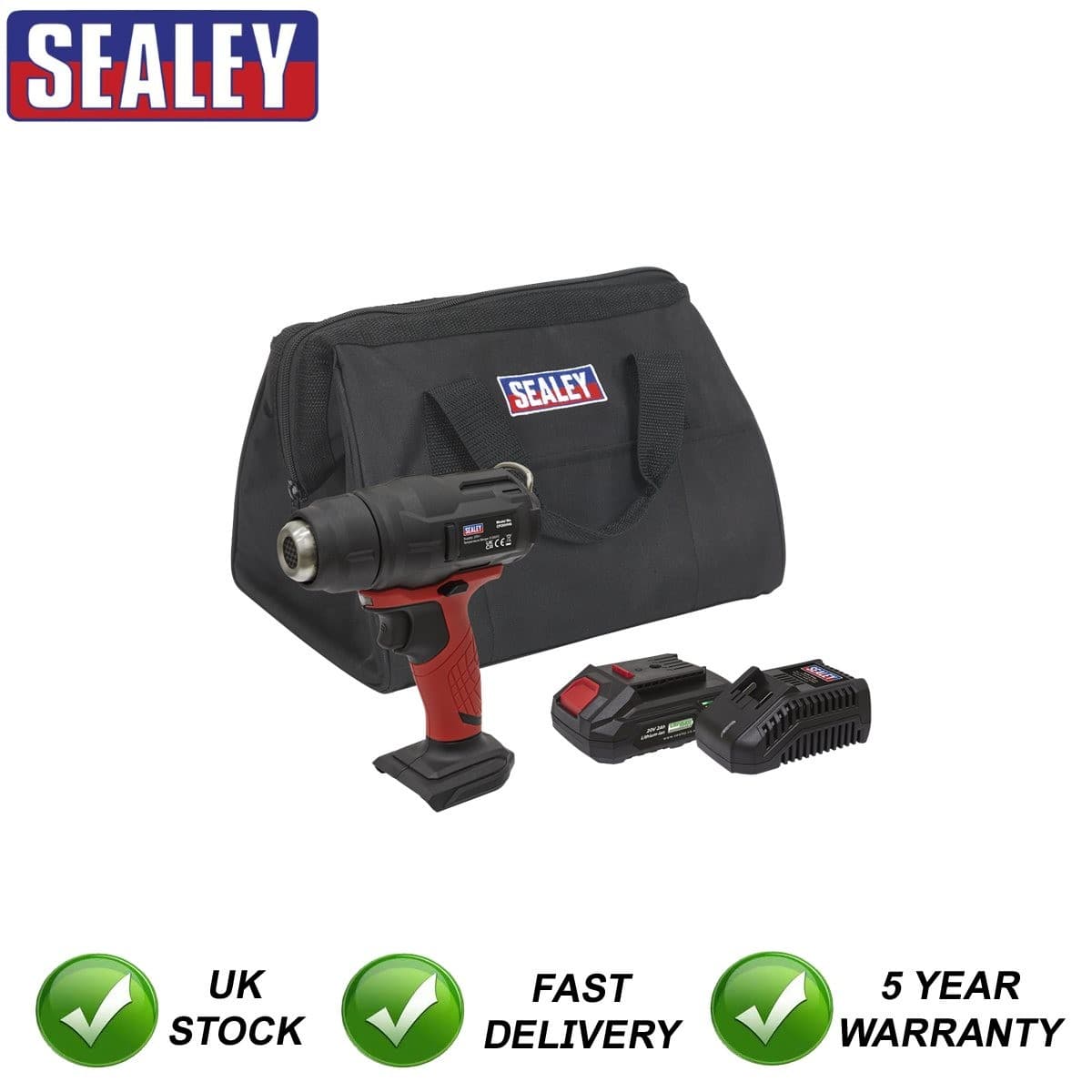 Sealey SV20 Series Cordless Heat Gun Kit 20V 2Ah CP20VHGKIT