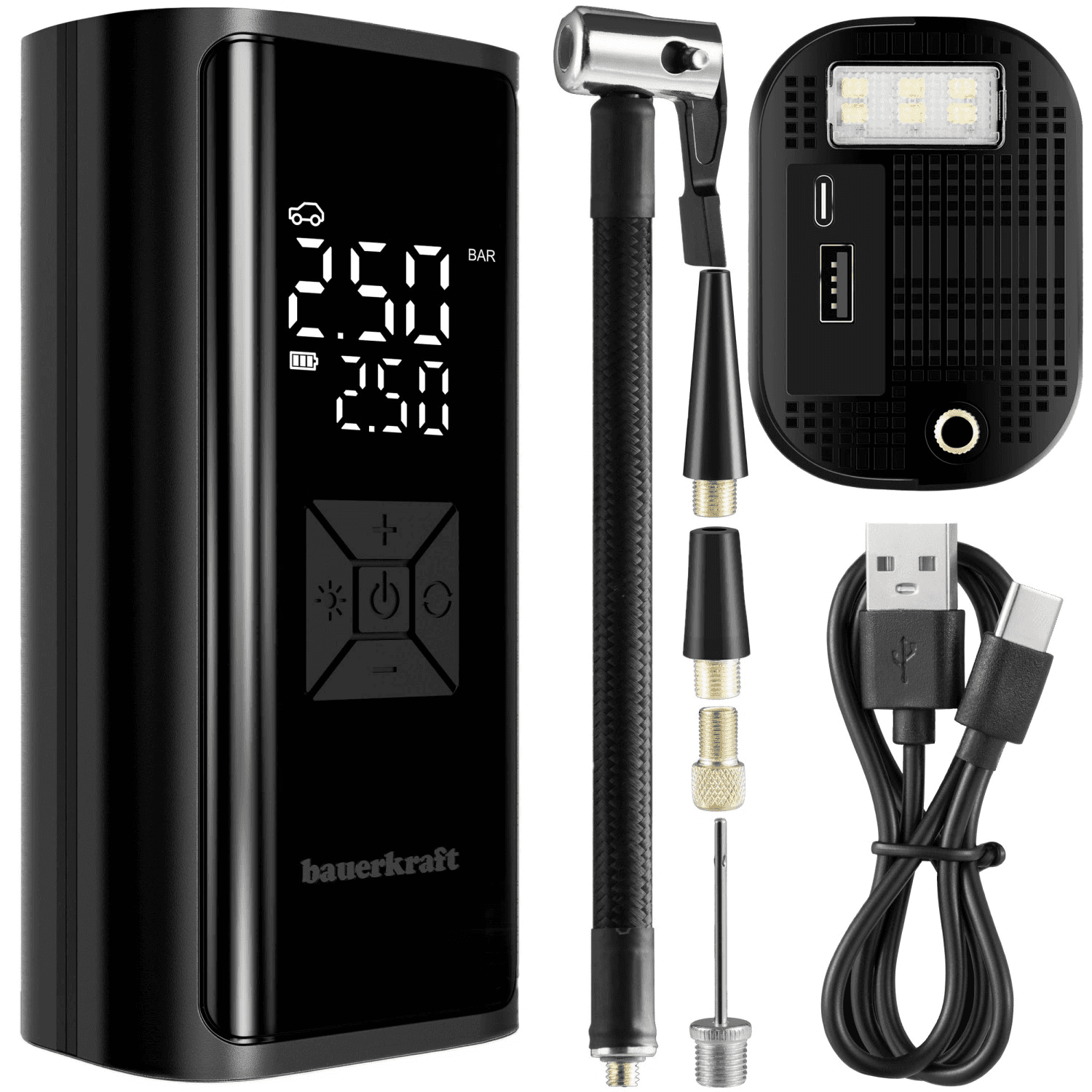 5904265086524 Pompka rowerowa elektryczna kompresor do opon powerbank 6000mAh la
