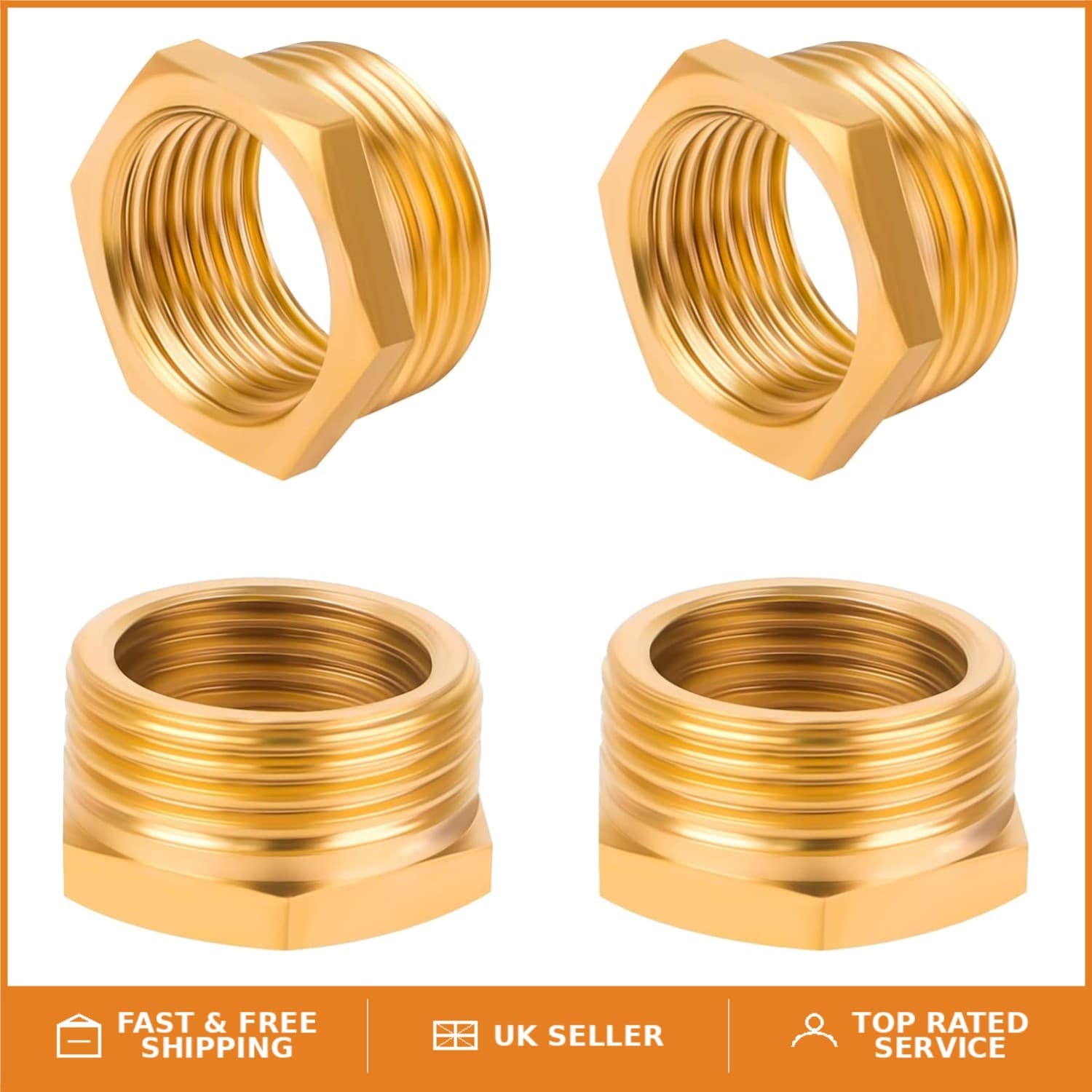 High-Quality Brass Reducer Fittings: 4 Pieces| 20mm x 25mm| Perfect for Plumbers
