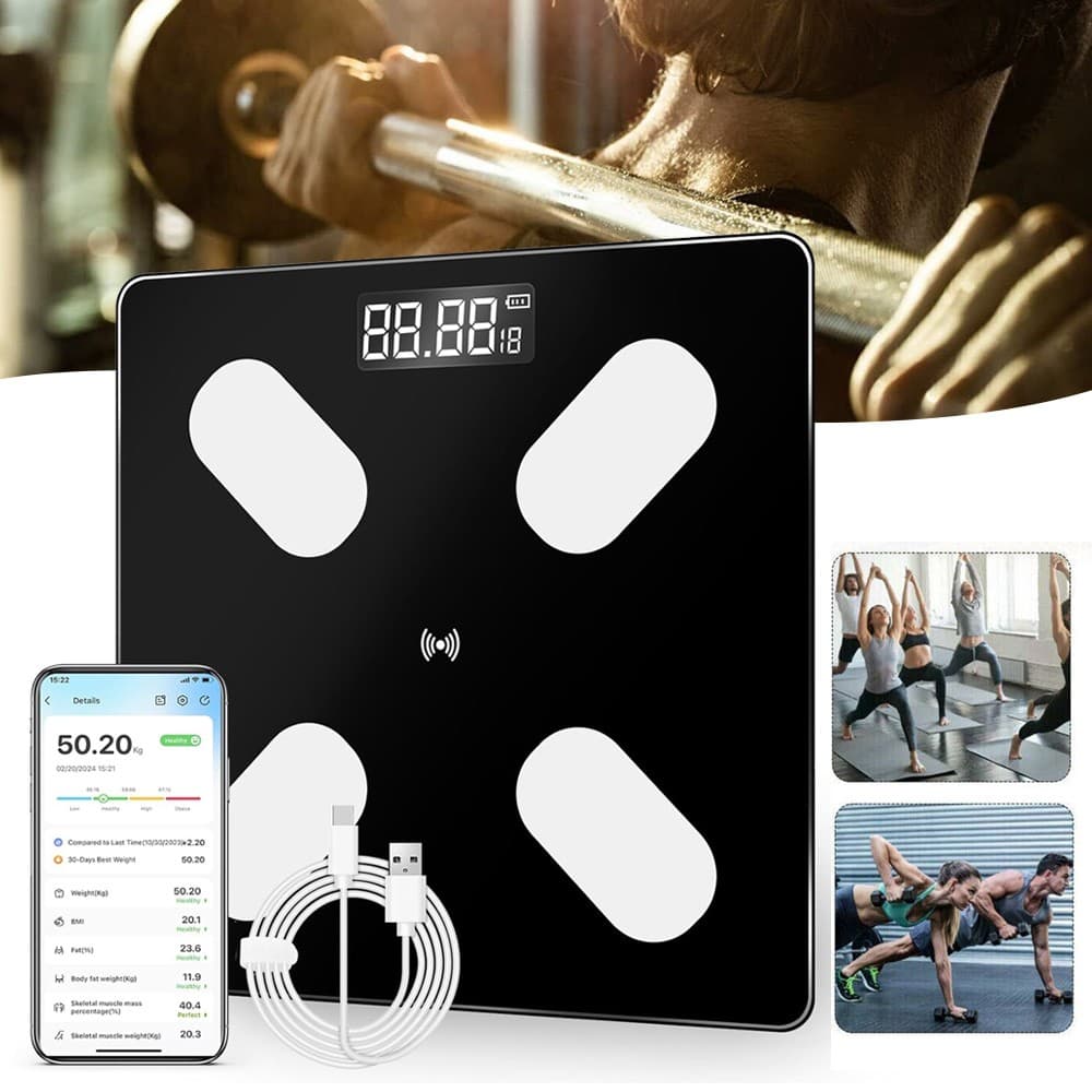Body Fat Scale 180kg Bluetooth Smart BMI Digital Bathroom Wireless Weight Scale