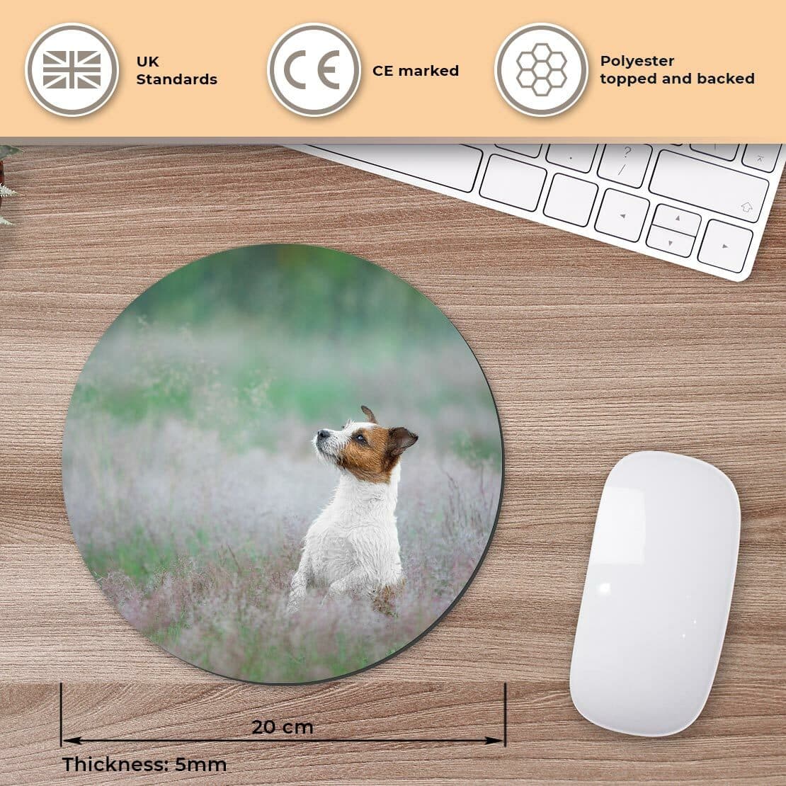 Round Mouse Mat  - Cheeky Jack Russell Terrier Dog Puppy  #44564 view 2