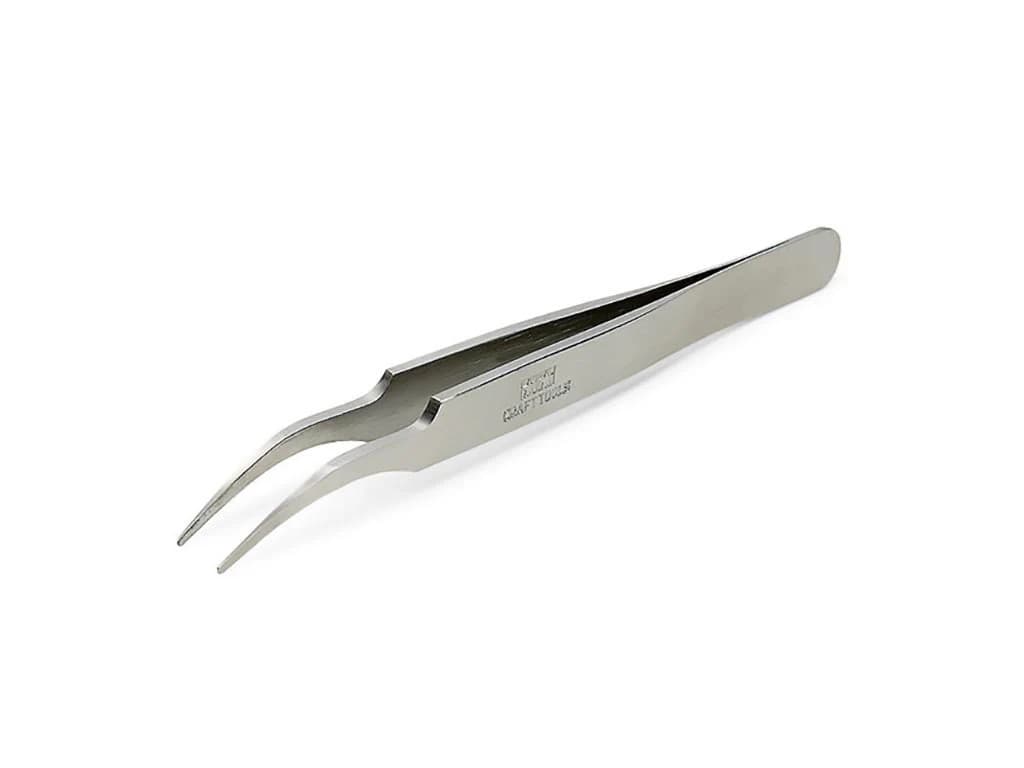 Tamiya Tools and Accessories - Hg Angled Tweezers Round Tip - 74108