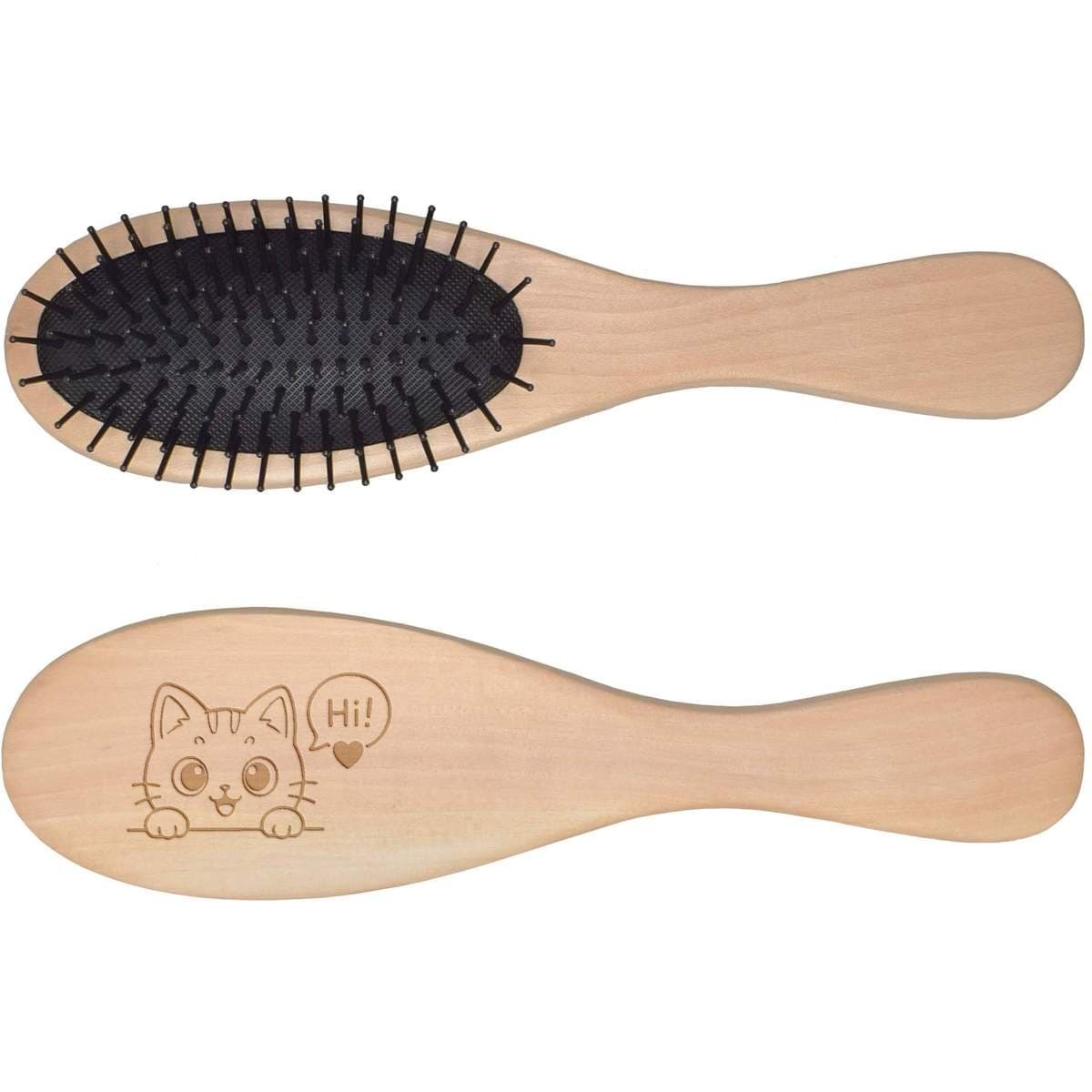 'Hi Kitten' Wooden Hairbrush (HA00065298)