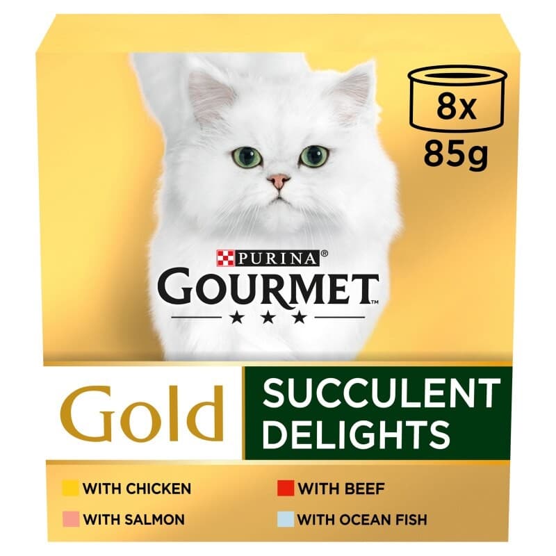 Gourmet Gold Succulent Delights Wet Cat Food - 8 x 85g
