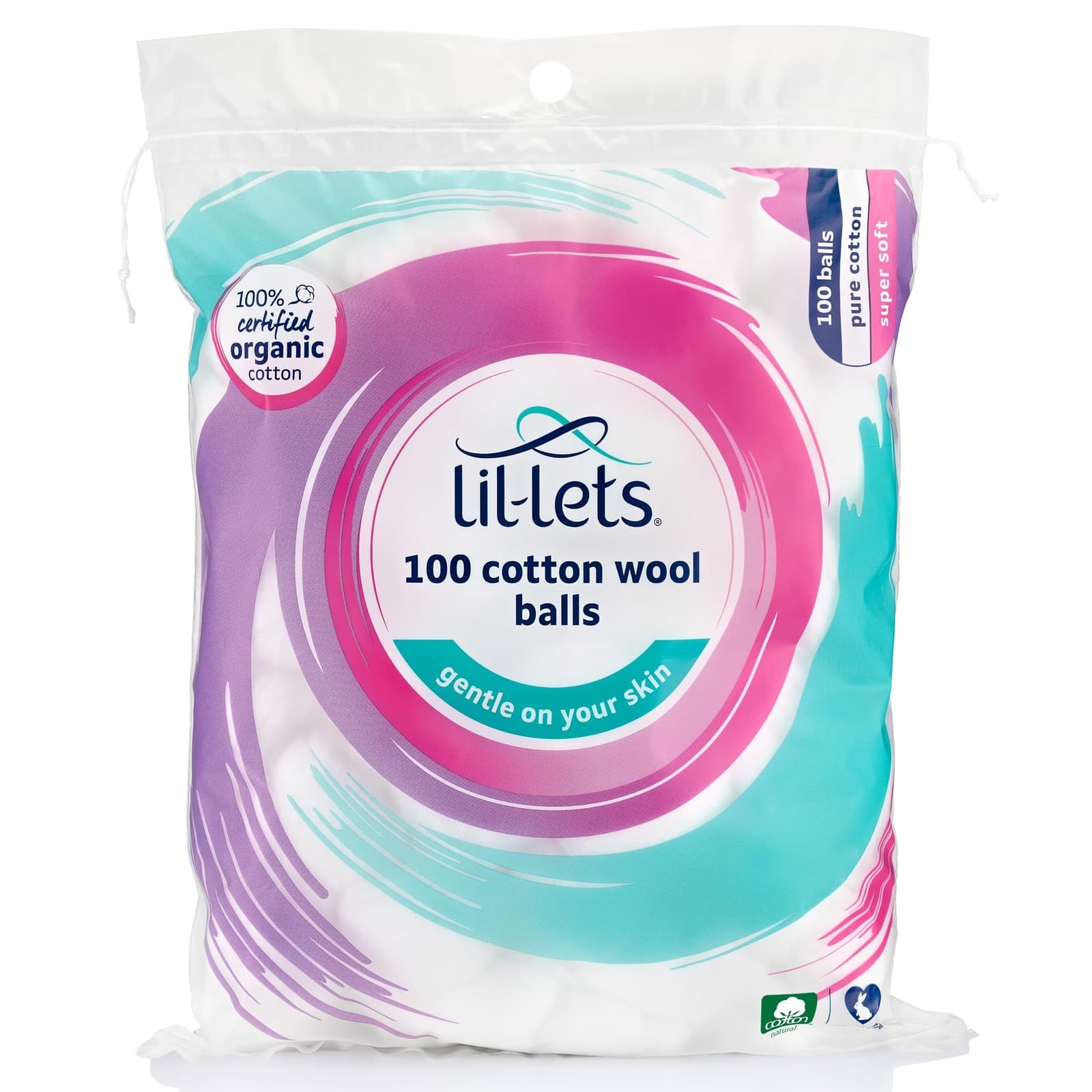 Lil-Lets 100 Cotton Wool Balls Large| White