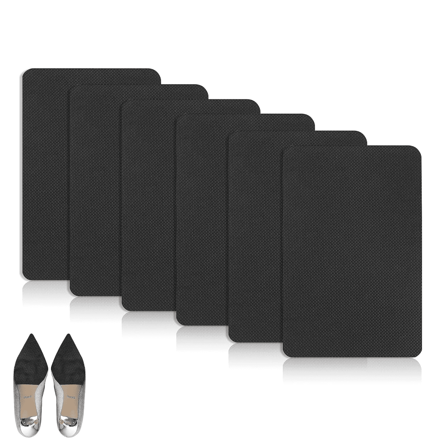 6Pcs Cuttable Rubber Grip Tape Non Slip Adhesive Pads Anti Slip Grip Sheets Blac