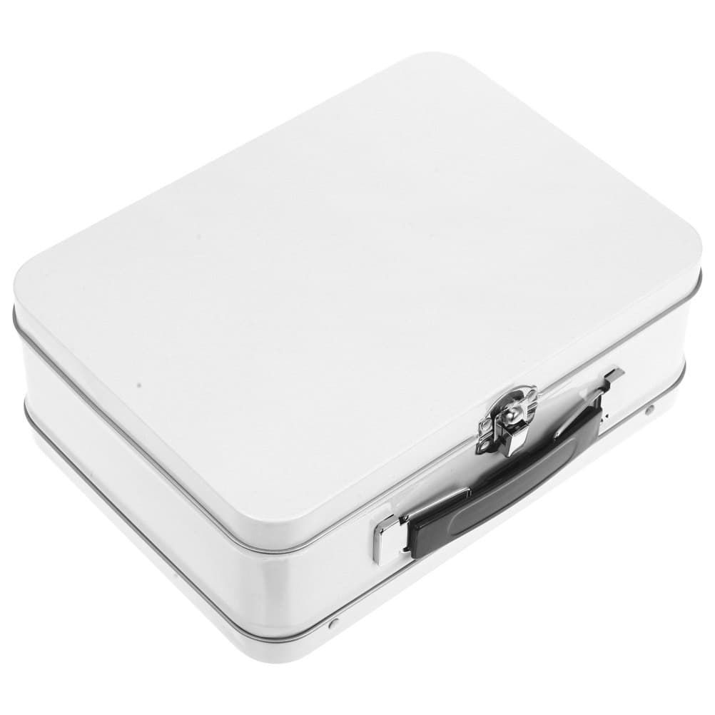 Tinplate Storage Box With Handle For Cosmetic Jewelry Desktop Organizer