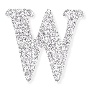 Large 2\" Silver Glitter Letter Stickers - Lightweight Balloon Alphabet Sparkly