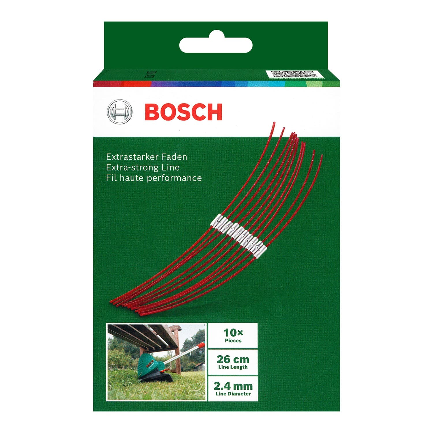 Genuine F016800181 Bosch ART26 Combitrim 26cmx2.4mm Extra Strong Line Pack of 10