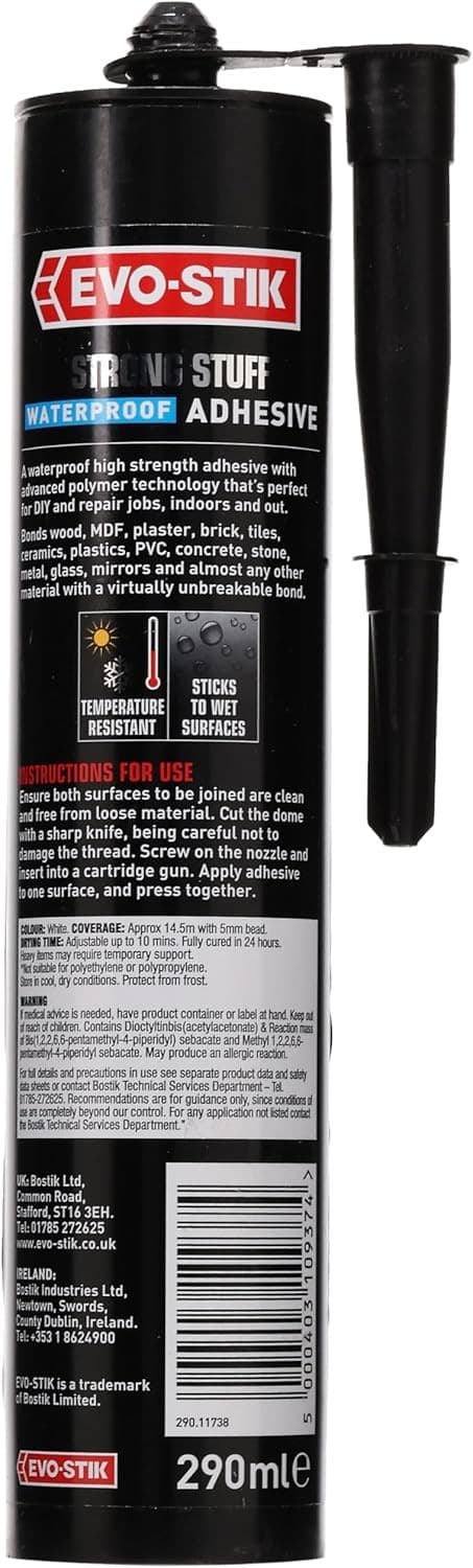 EVO-STIK Strong Stuff Waterproof Adhesive White - Superior Strength - Instang G view 2