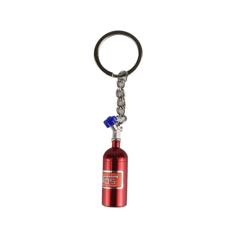 Mini NOS Bottle Keychain Pill Box Storage Key Ring Metal Pendant 7 Colors