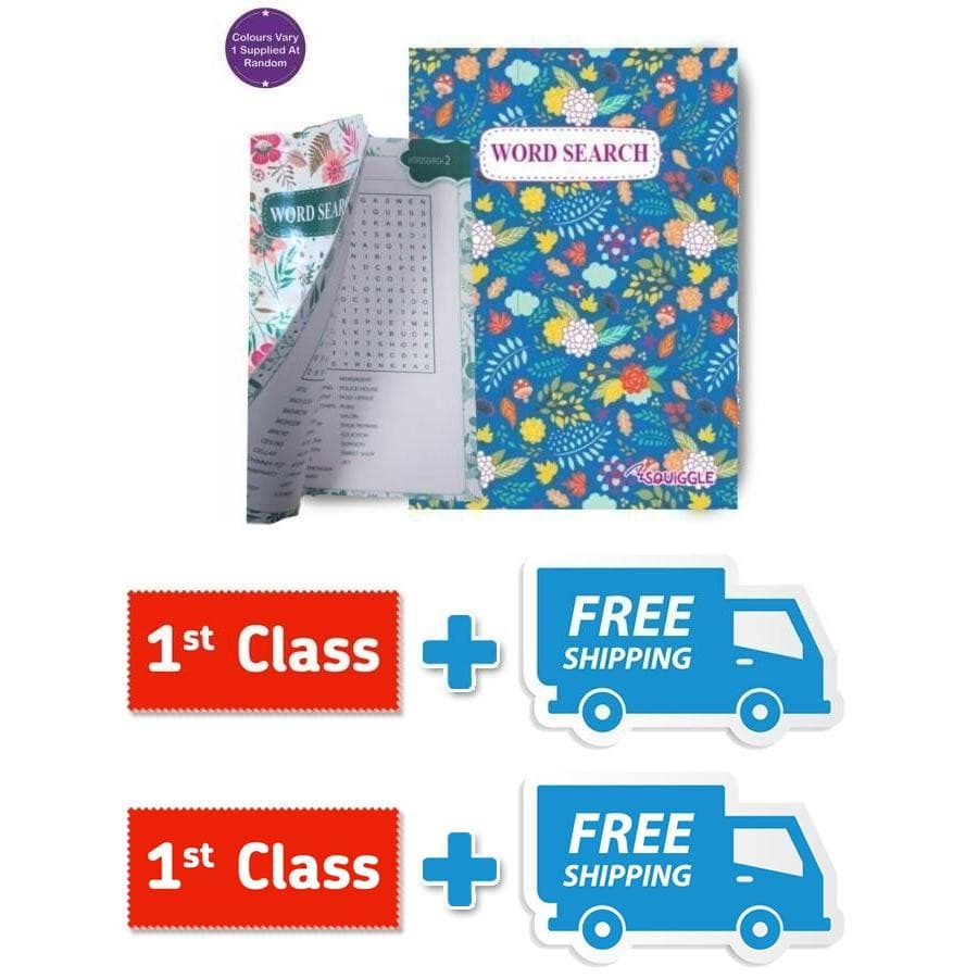 Squiggle Floral Cover Wordsearch A5 Assorted