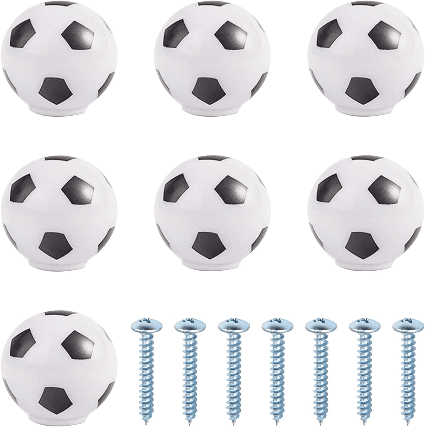 7 Pcs Football Dresser Knobs Furniture Handles Wardrobe Pulls Handles with Screw
