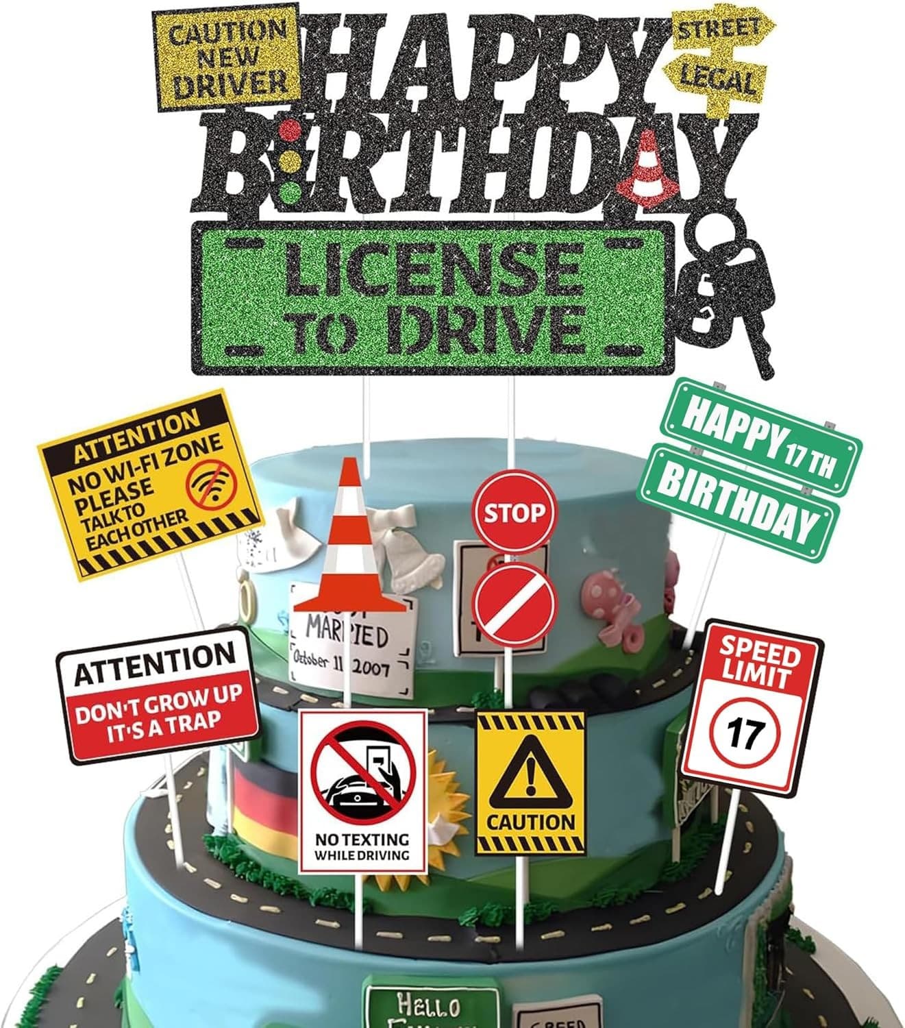 Learner Driver Gifts 17th Birthday - 9 Pcs Learner Driver Cake Toppers 17th Dri