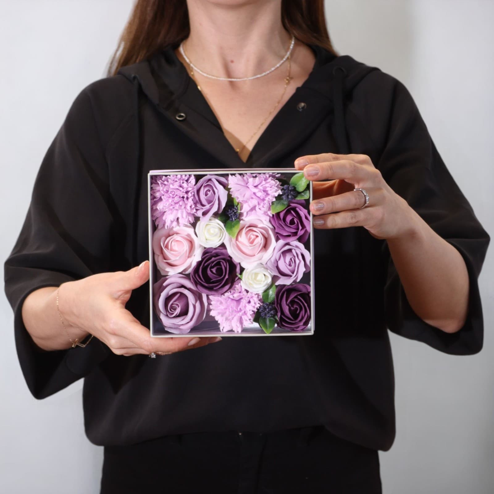 Square Box - Lavender Rose and Carnation