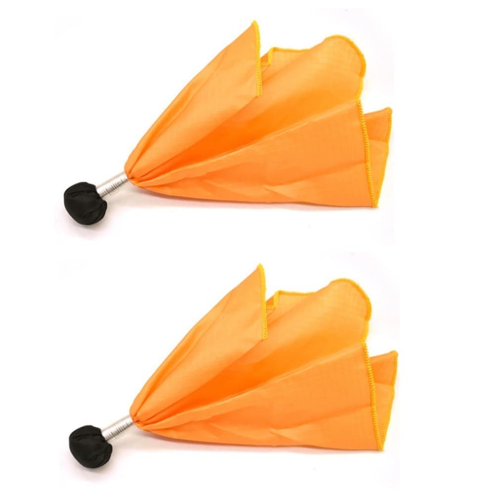 2PCS Orange Penalty Flag for Canadian Football Referee 27cm Satin Material