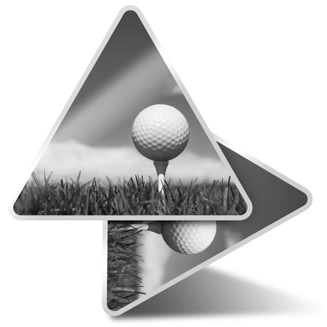 2 x Triangle Stickers  10cm - BW - Golf Ball Sports Men's Dad Uncle  #40927