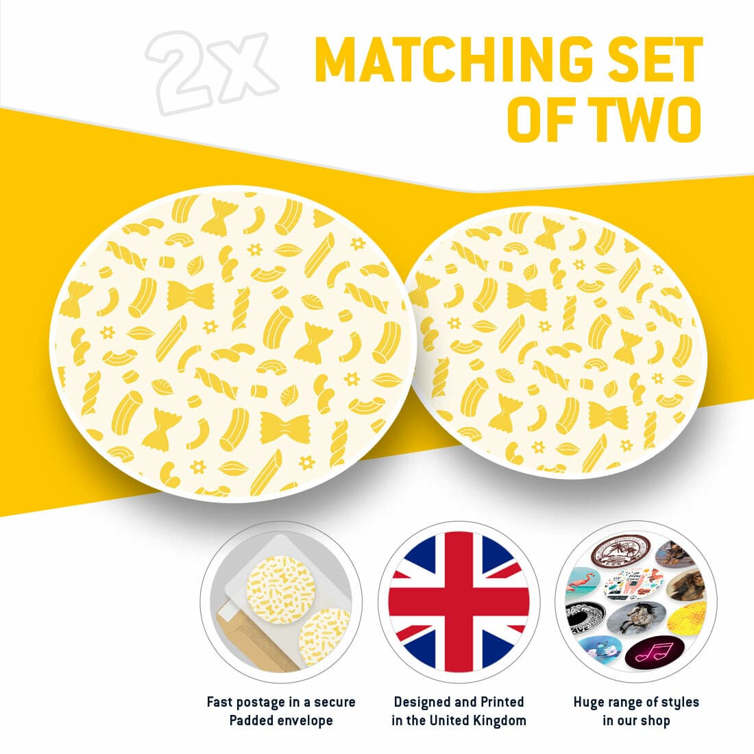 2 x Vinyl Stickers 20cm - Funny Pasta Shapes Italian Cool Gift #12930 view 2