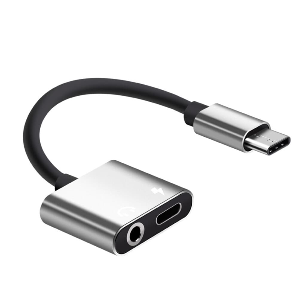 2 In Charger Adapter Cable Connector USB Headphone Jack Music Playing Earphone -