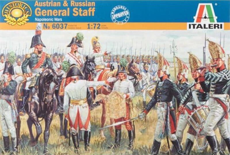 Italeri 6037 1/72 Napoleonic Wars Model Kit Austrian and Russian General Staff