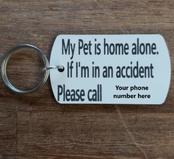 Emergency Contact Fobs| My pet is home alone Pet rescue fobs Dementia Autism