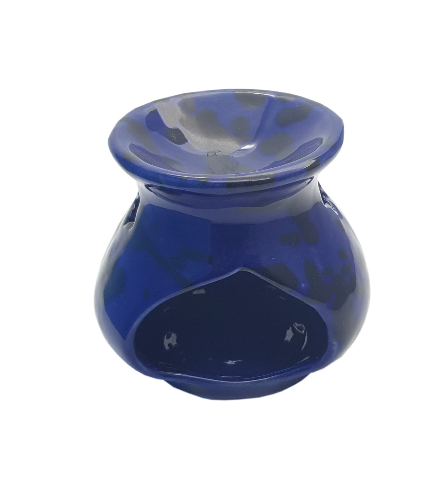 GLOSSY BLUE HAND CRAFTED CANDLE BURNER HOLDER FRAGRANCE AROMA TEA LIGHT STAND