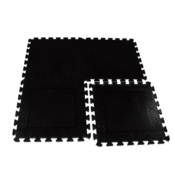 Heavy Duty Rubber Gym Mats Garage Flooring Tiles Commercial Interlocking 4pcs