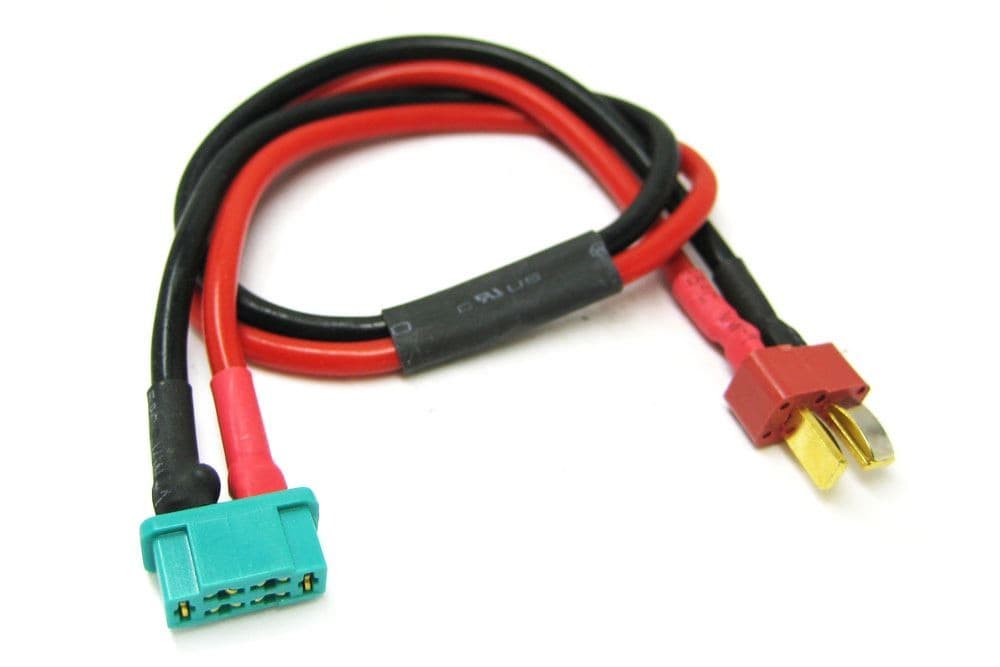 Etronix Male Deans To Male Multiplex MPX Adapter ET0837 14awg 20cm plug M6 RC