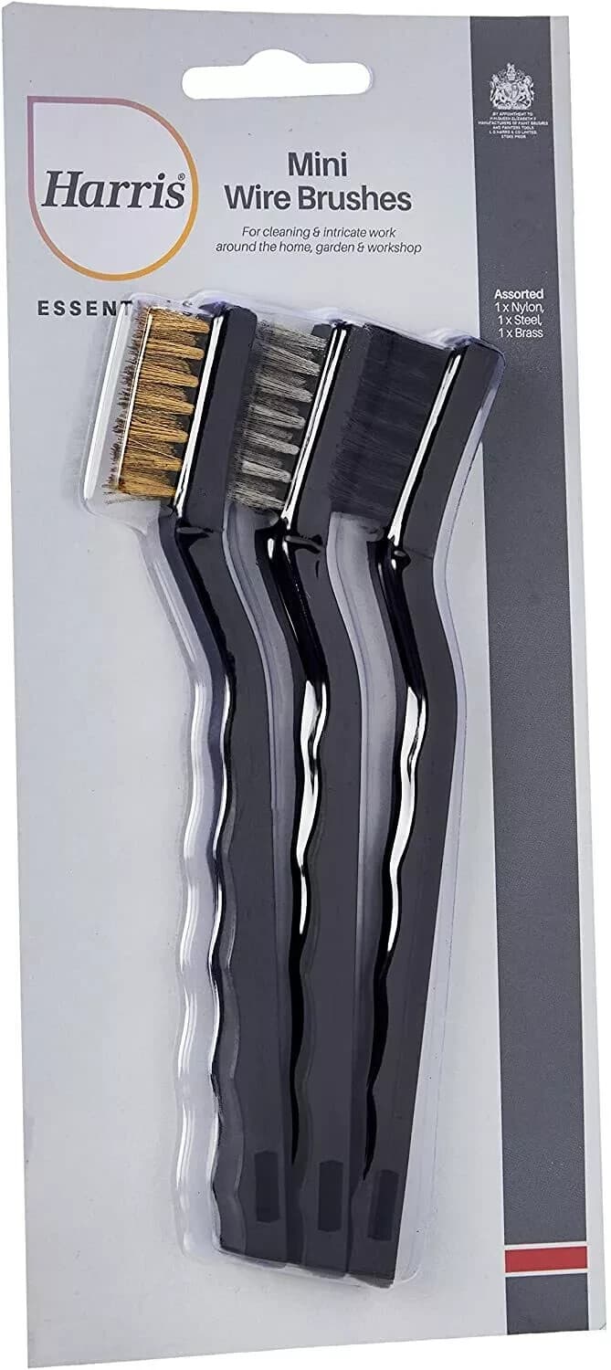 Harris 101064301 Essentials Mini Wire Brush 3 Pack| Nylon| Steel| 1 x Brass