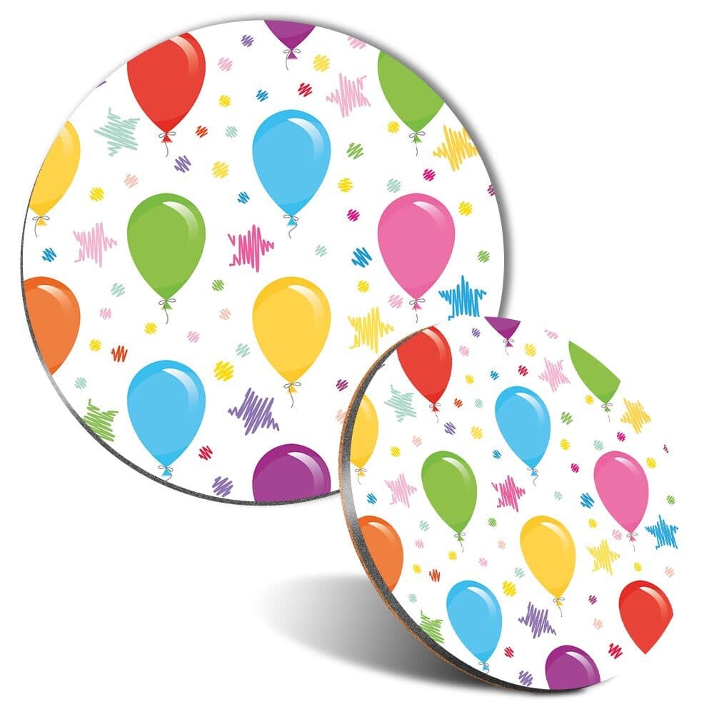 Mouse Mat and Coaster Set Colourful Balloon Kids Party Boys Girls #170500