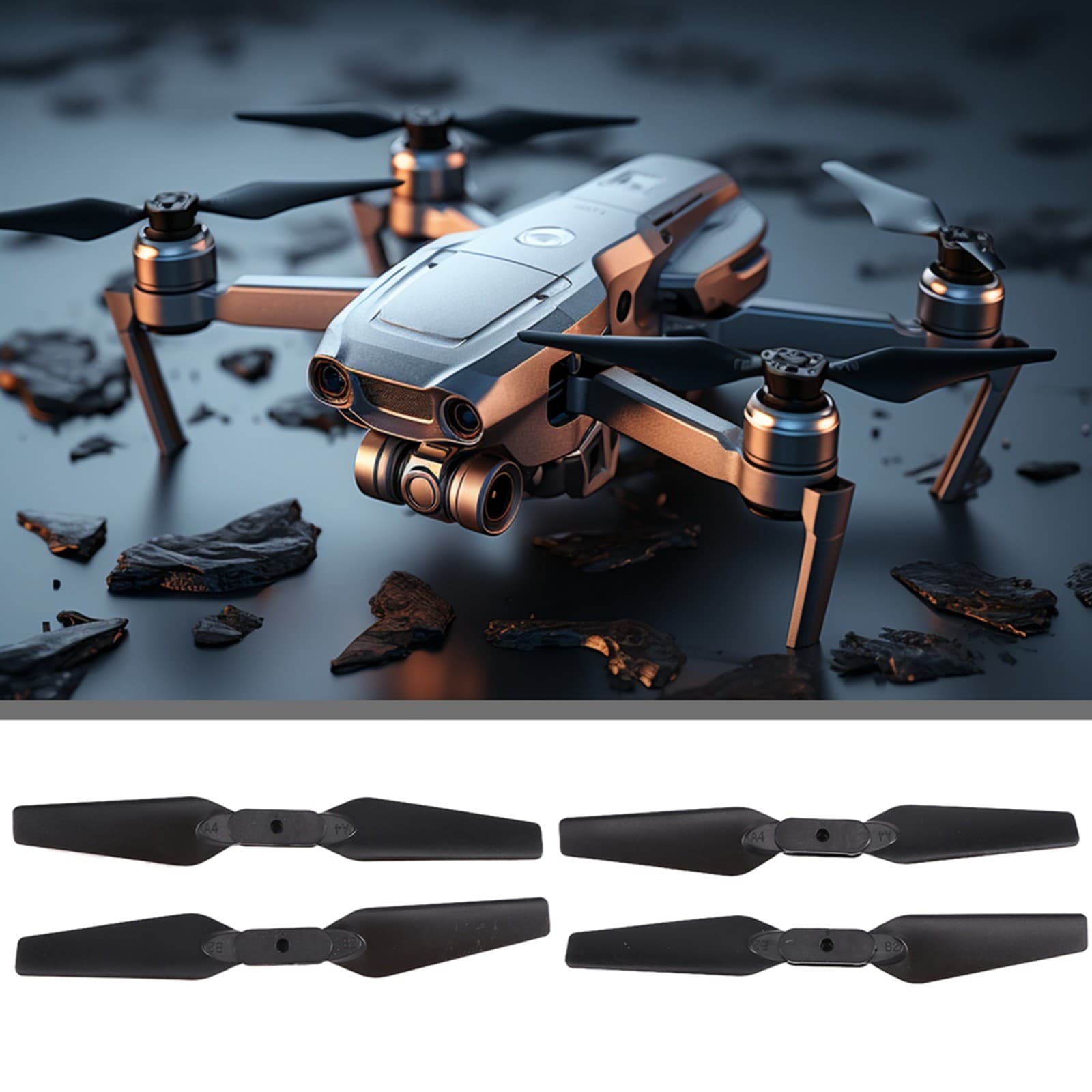 2X(4Pcs RC Drone -Release Propellers Paddle for E525 E58 Drone Replacement7604 view 2
