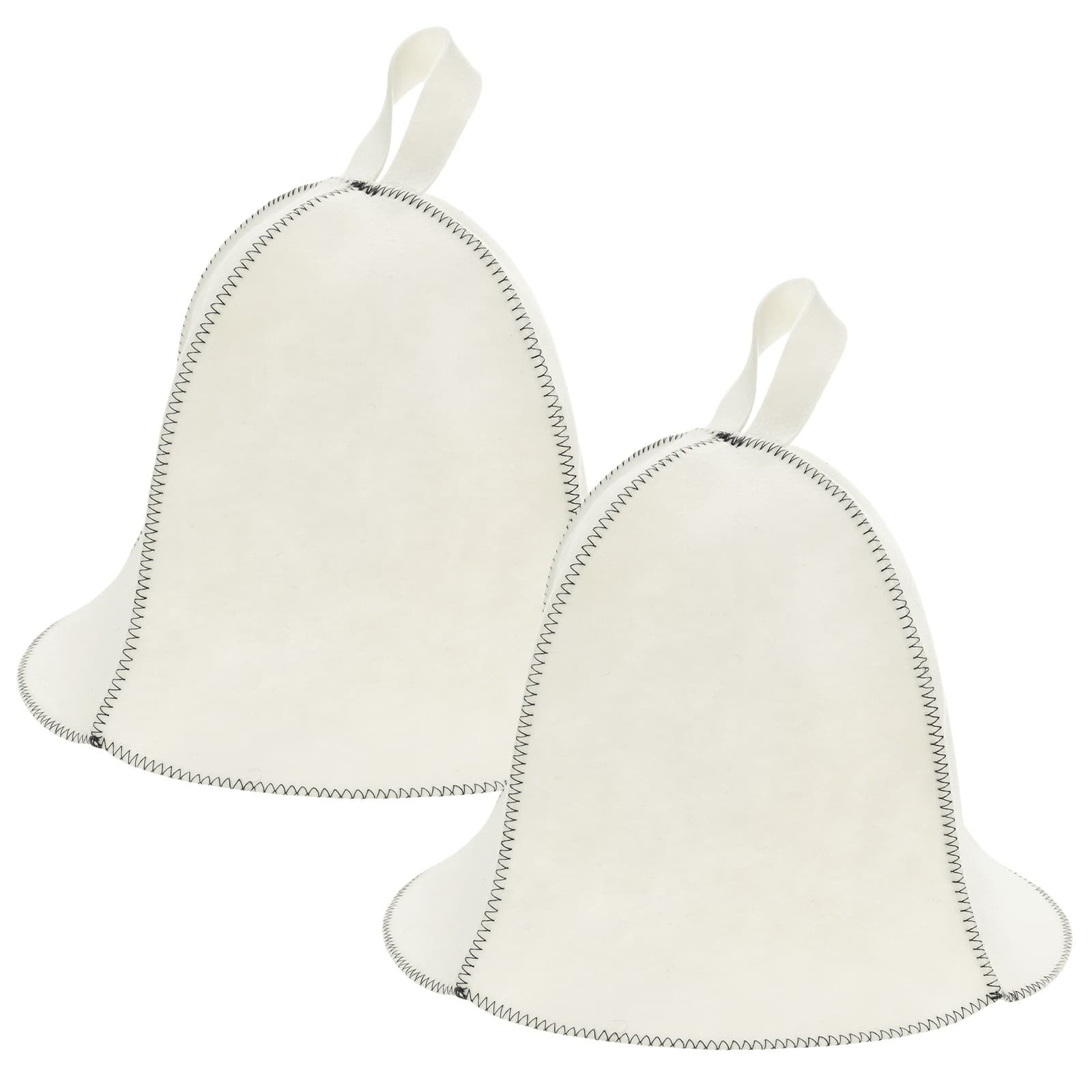 2-Pack Sauna Hat for Women and Men| Felt Sauna Cap Soft [White| Stitching]