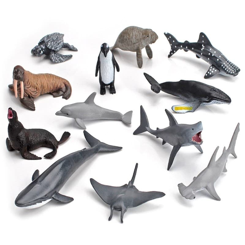Mini Ocean Animal Figures Whales Sea Animal Easter Cake Top Decorations
