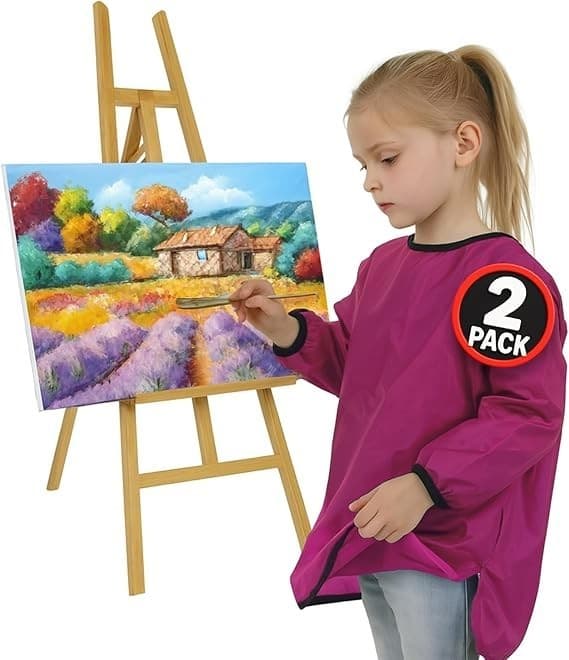 ND Sports Kids Waterproof Art Smock ? Long Sleeve Painting Apron for Boys and Girl