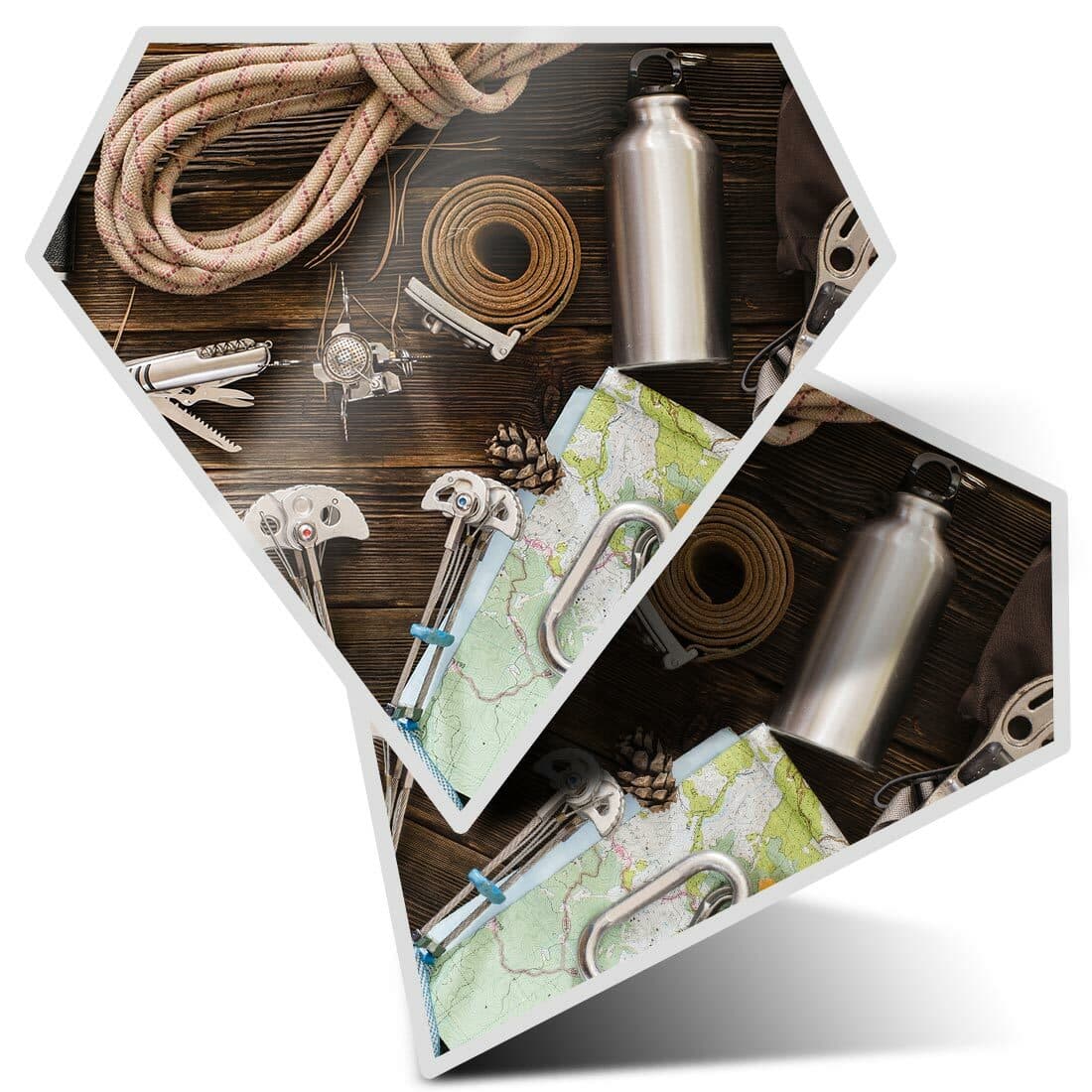 2 x Diamond Stickers 7.5 cm - Climbing Equipment Ropes Boots  #12624
