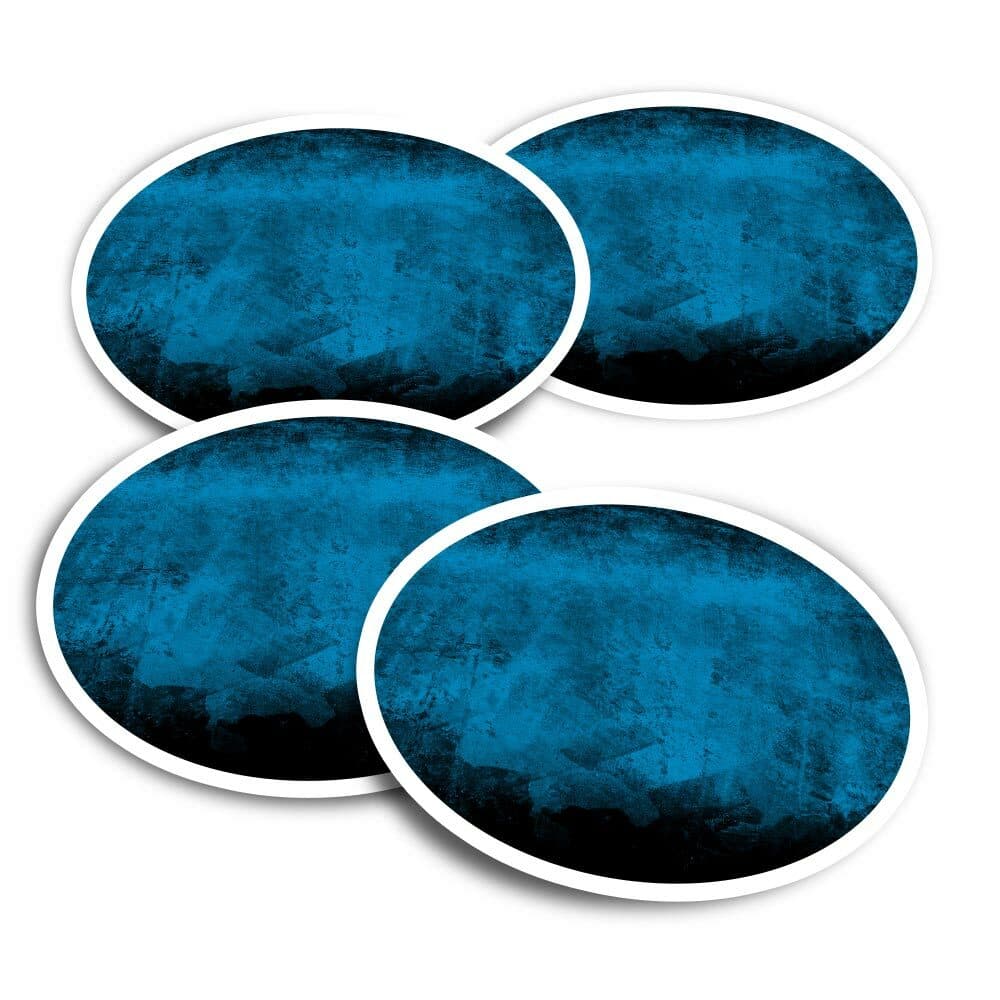 4x Round Stickers 7.5 cm - Grunge Blue Textured  #3796