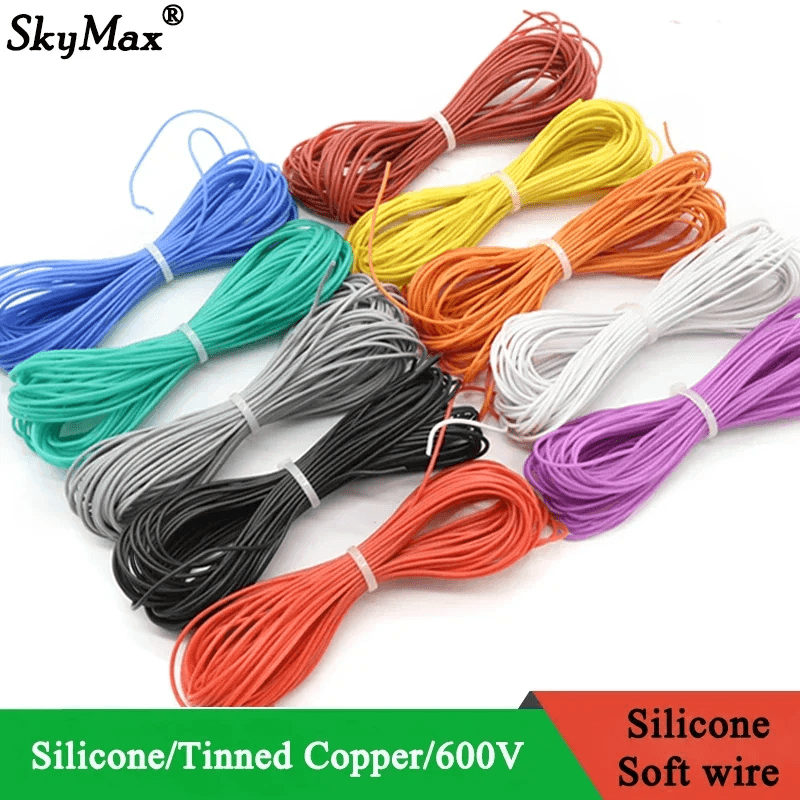 1M/5M Heat-Resistant Cable 30 28 26 24 22 20 18 16 15 14 13 12 10 AWG Ultra Soft