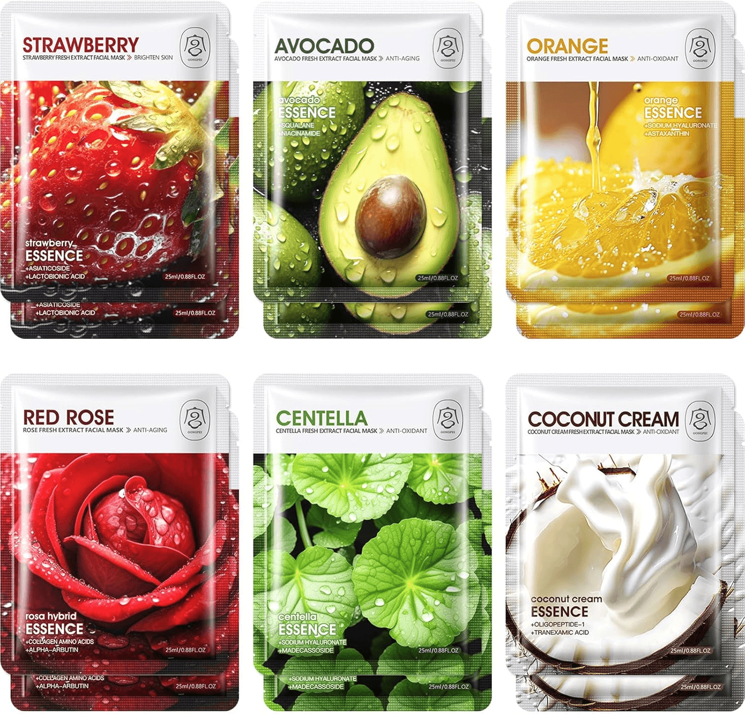 12 Pcs Face Mask| Hydrating Face Masks Skincare| Face Masks Gift Set for a Lot o