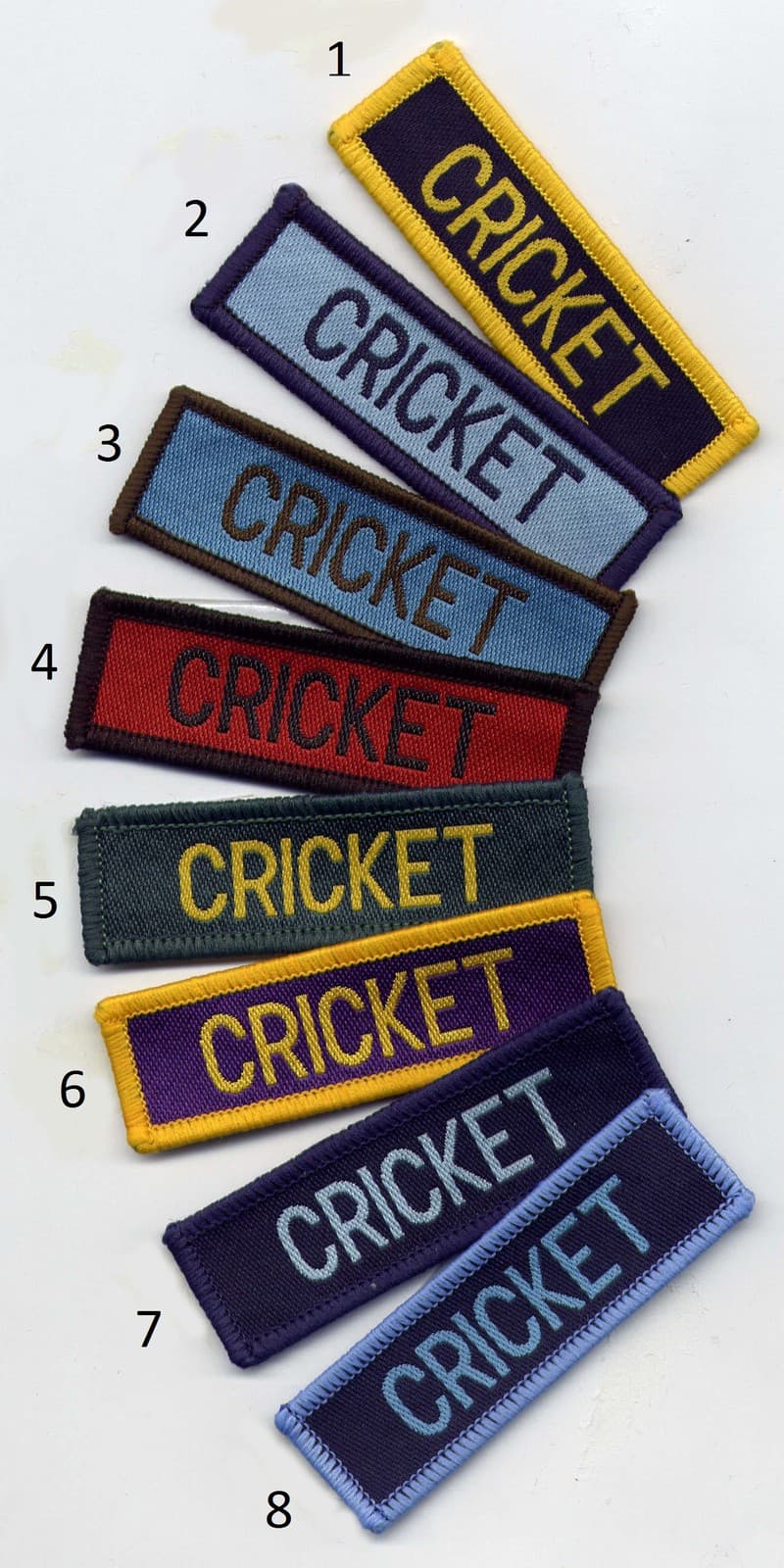 Cricket School Sports Flash Badge Patch 7.3 x 2.3cm
