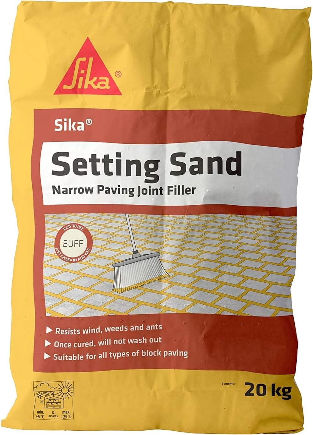 Sika Narrow Joint Filler Setting Sand Buff 20kg Patio Paving Joint Compound