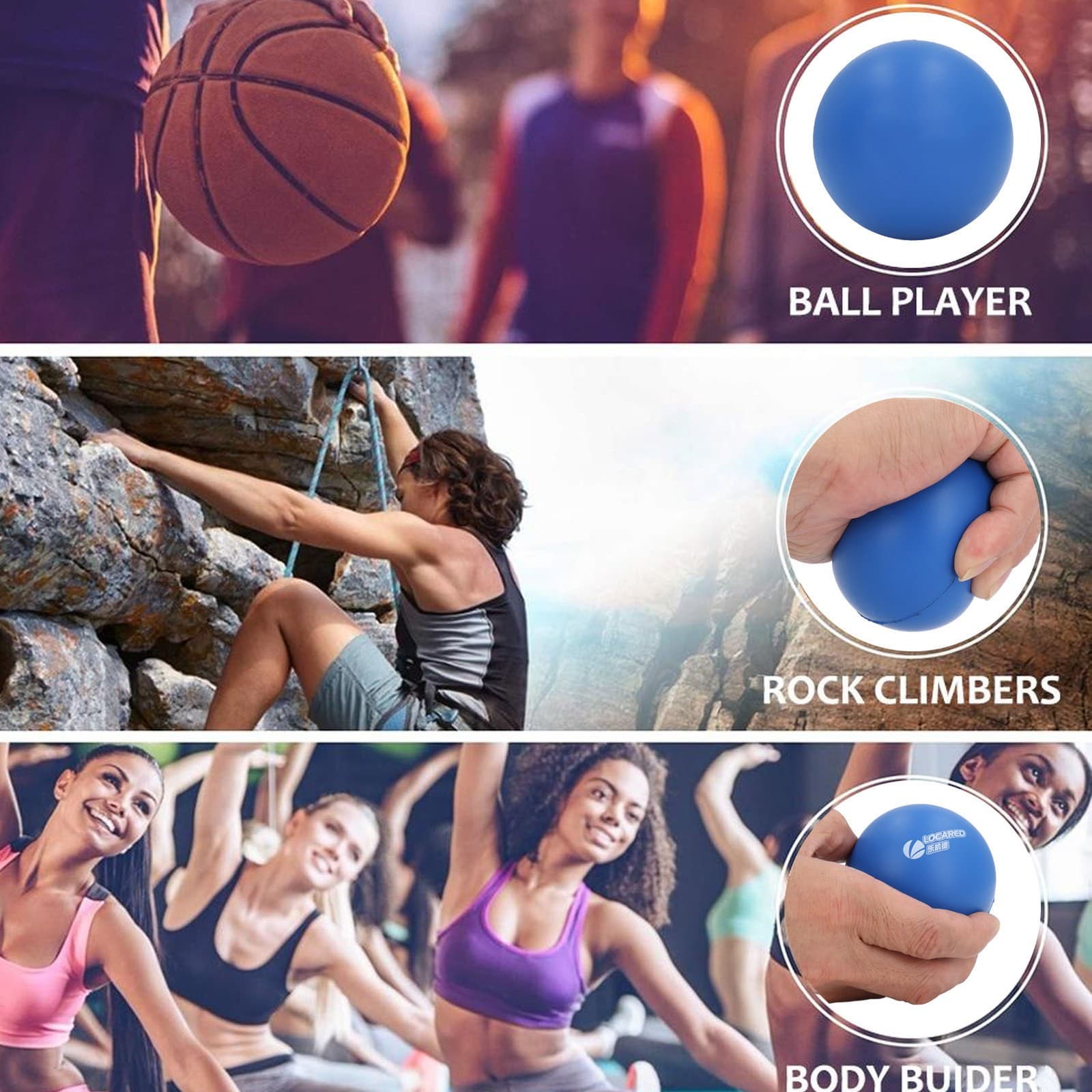 Hand Exercise Balls PVC Hand Stress Ball For Relieve Hand Fatigue Grip Stre EC view 2