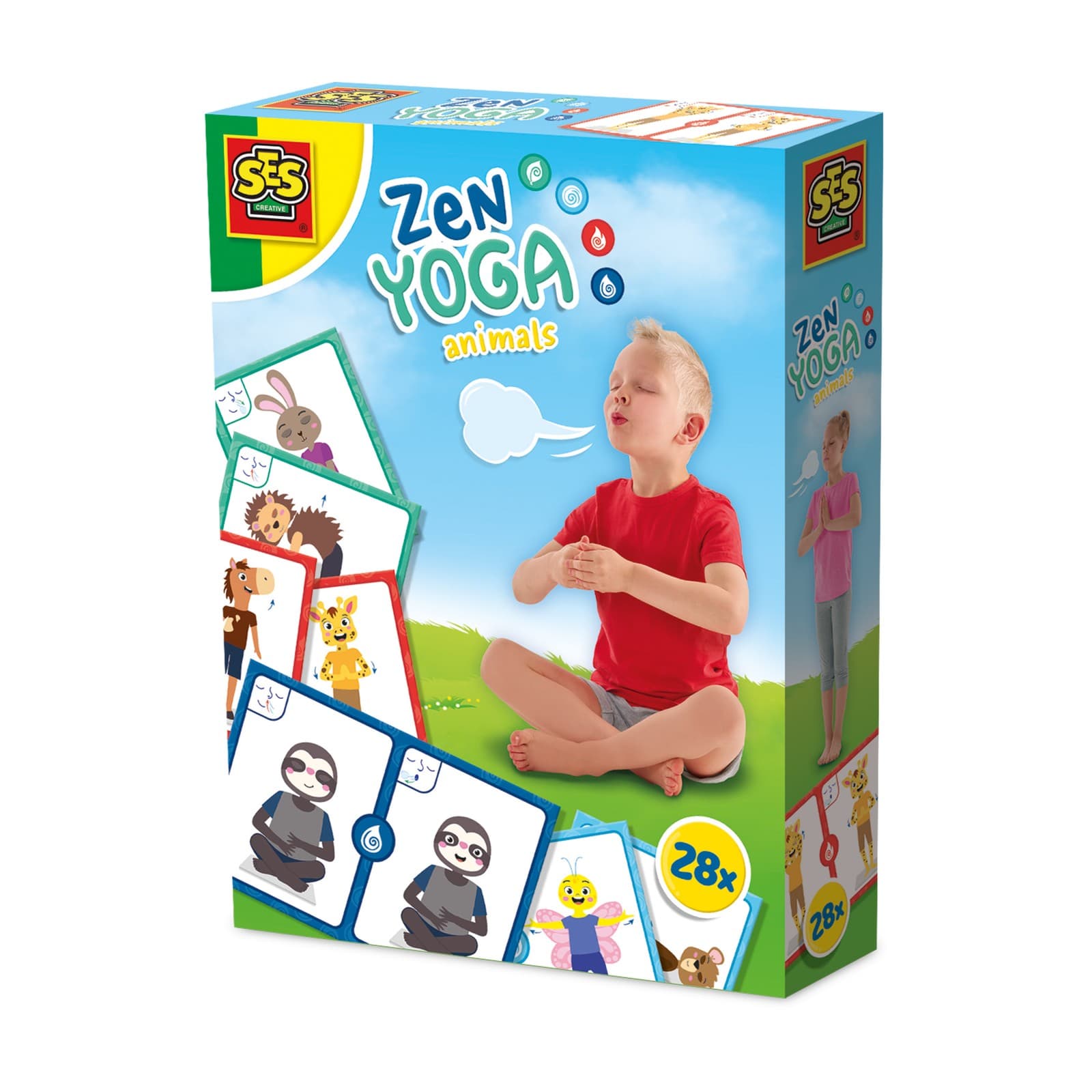 SES Creative Zen Yoga Animals Kids Poses Calm Peace Balance Cards 28 Exercises