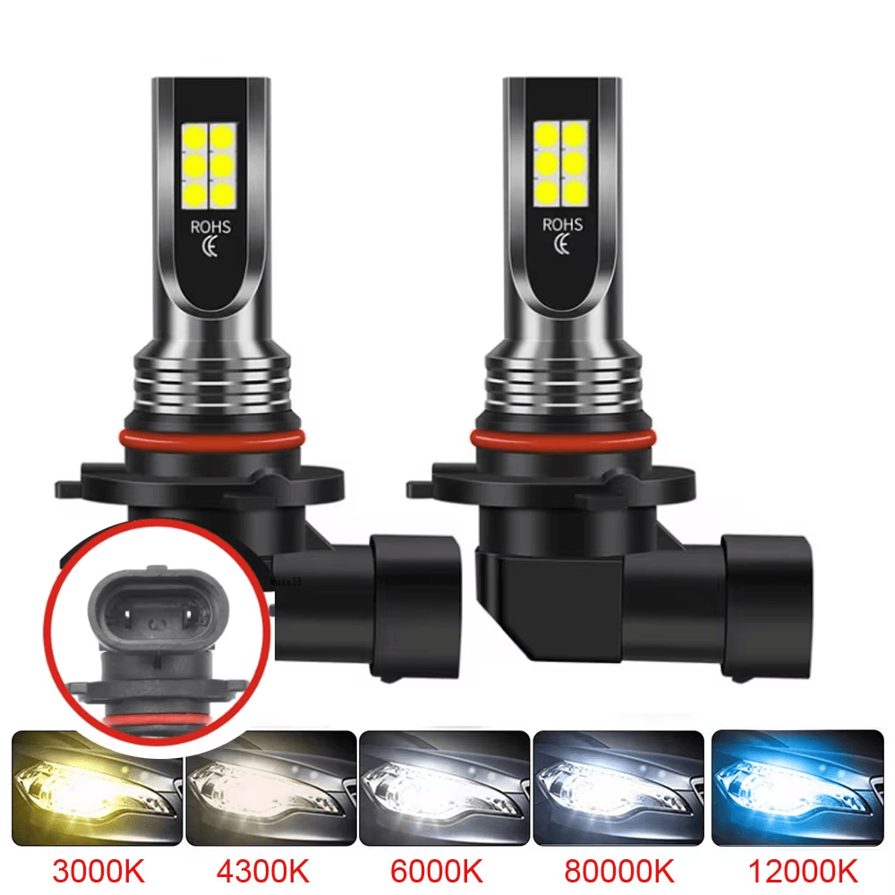 2Pcs 9005 9006 LED Headlight H11 H8 H9 H10 H1 H3 Car Fog Light Bulbs DRL H4 H7 A