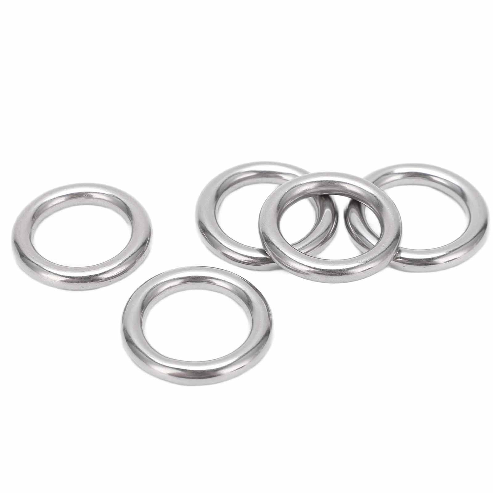 5Pcs 6x25mm Stainless Steel O Rings Seamless Welded Link For Marine Pet Lifting